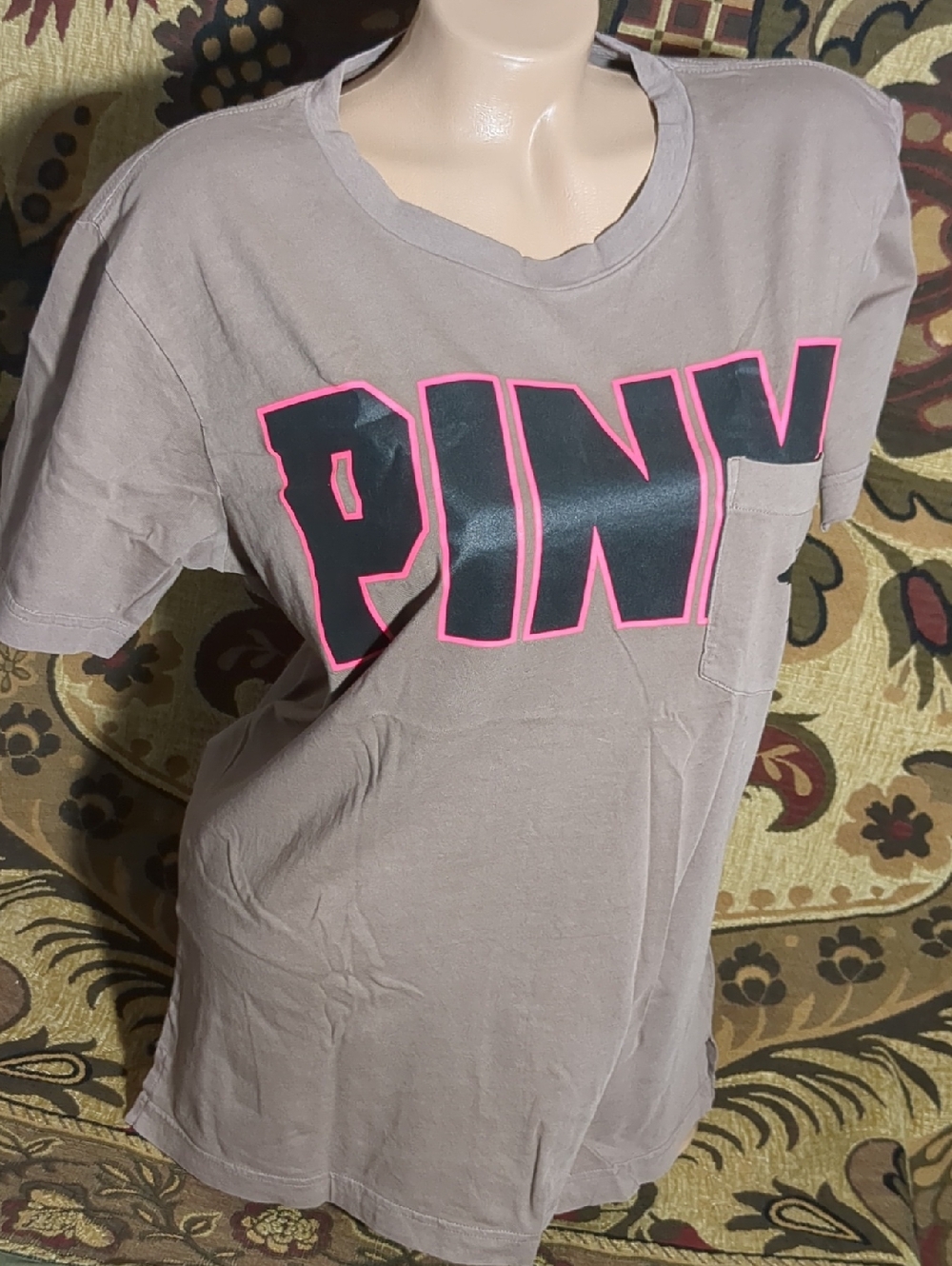 PINK Victoria's Secret Short Sleeve Tee in Taupe